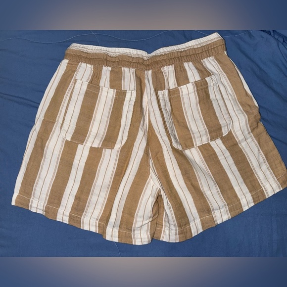 Old Navy High Waist Striped Shorts - Brown and White - Picture 2 of 2